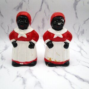 Vintage Americana Black Chef Cook Baker Salt and Pepper Shakers Salt and Pepper